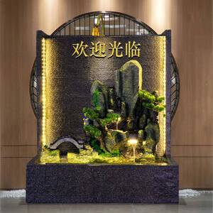 大型水幕屏流风家用客厅玄CIA关布户外庭院创意水瀑景隔断水墙墙