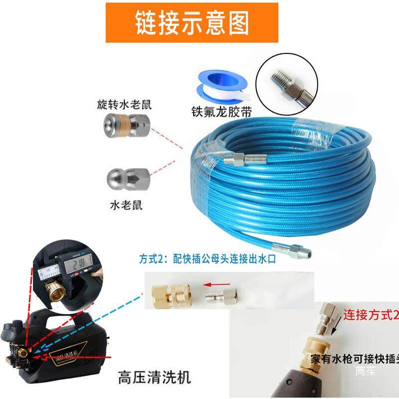 水鼠头通堵2寸下水道老高家水用压清洗疏通10016694机冲下水管污