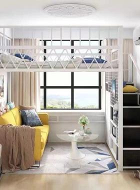 简儿约现代阁楼单式床高床架床上层小户型童轻便现代88141公寓楼
