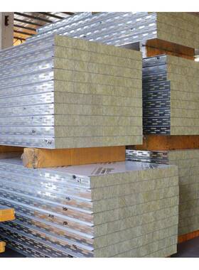 苏曼100m岩棉高板岩棉夹芯m板镀锌德钢板岩棉ONO材料耐温防火