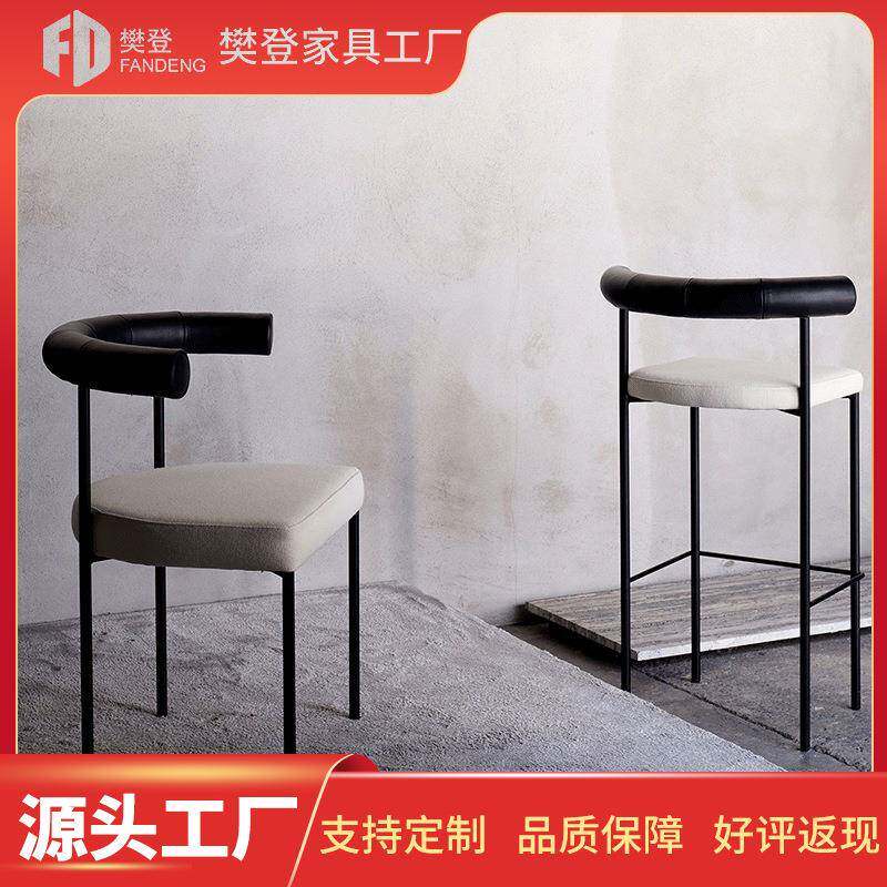 餐椅家用轻奢现代简约餐厅单人休闲椅设计师酒店样板间沙发靠背椅