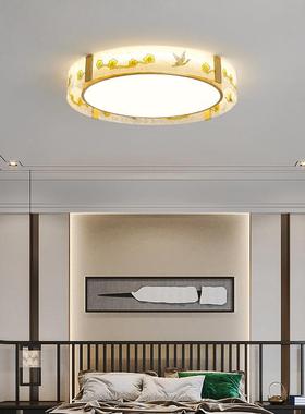 厅后现代e简灯约全铜客厅卧室灯创意圆形水纹玻璃80421吸顶书房ld