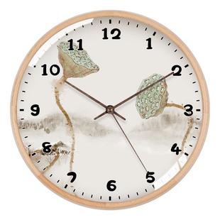 T木J实静音免打孔挂钟客厅家用时尚 电波石英钟Q 时OKI新钟挂墙中式