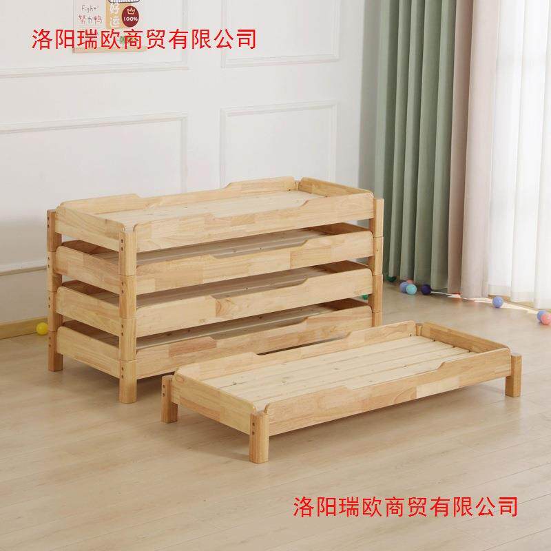 幼儿园午木管睡床午托松木橡木班儿童实专用小床叠木质小学生托班