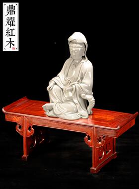 微型家具翘头抽底屉琴桌条案翅木长方鸡形雕花座小神台OOF供桌工