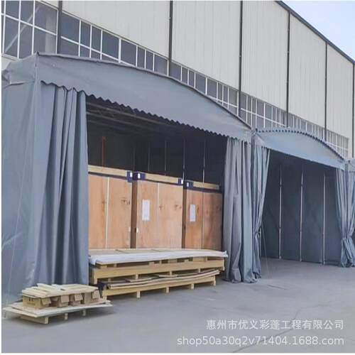 广东折雨蓬棚仓库固定棚移动缩推叠拉伸拉拉棚-0篷户外防雨防阳厂