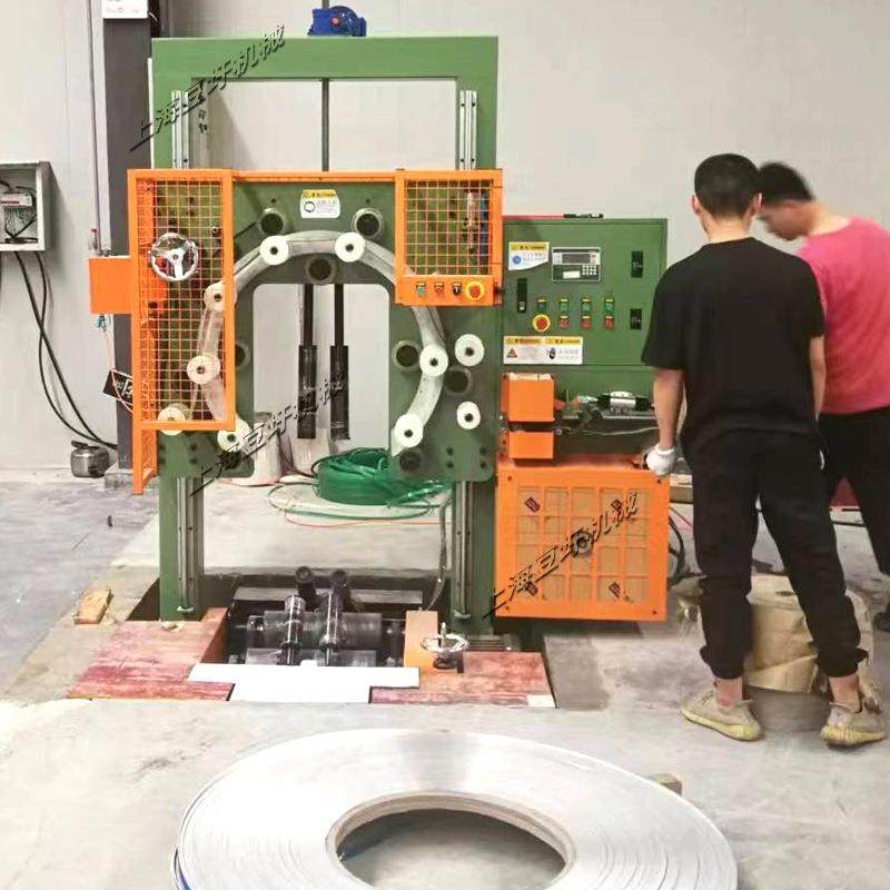 式货直供钢带771缠绕包装打机立带现卷缠绕机自动钢丝缠绕包机包