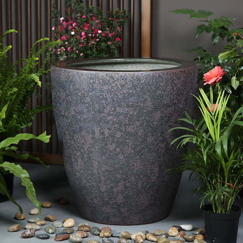 加碗高型大陶瓷鱼缸睡莲莲水培缸绿植插花客厅景造盆阳台庭院F786