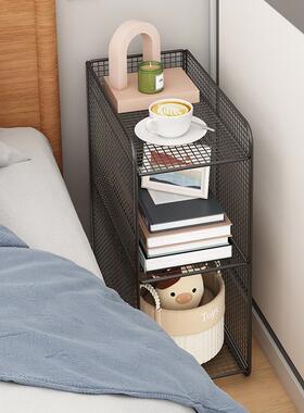 床头柜床边超窄室收纳置物架缝卧铁艺小柜子出房租JMH96930迷你简