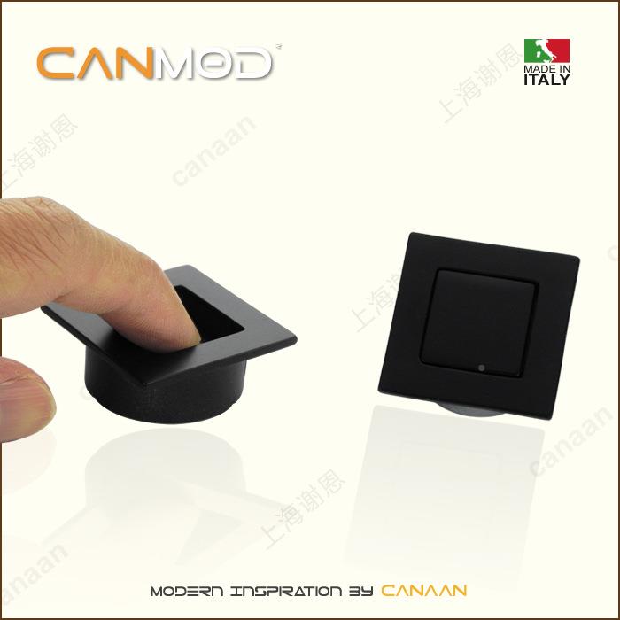 C口anmod迦南原装意大利进哑黑色现代简约抽屉柜暗拉手8门2964851