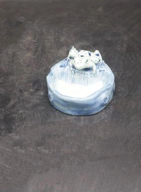 厂货国荆山滴片玉款水青蛙笔民洗砚台文仿房四VLU宝摆件文玩古瓷