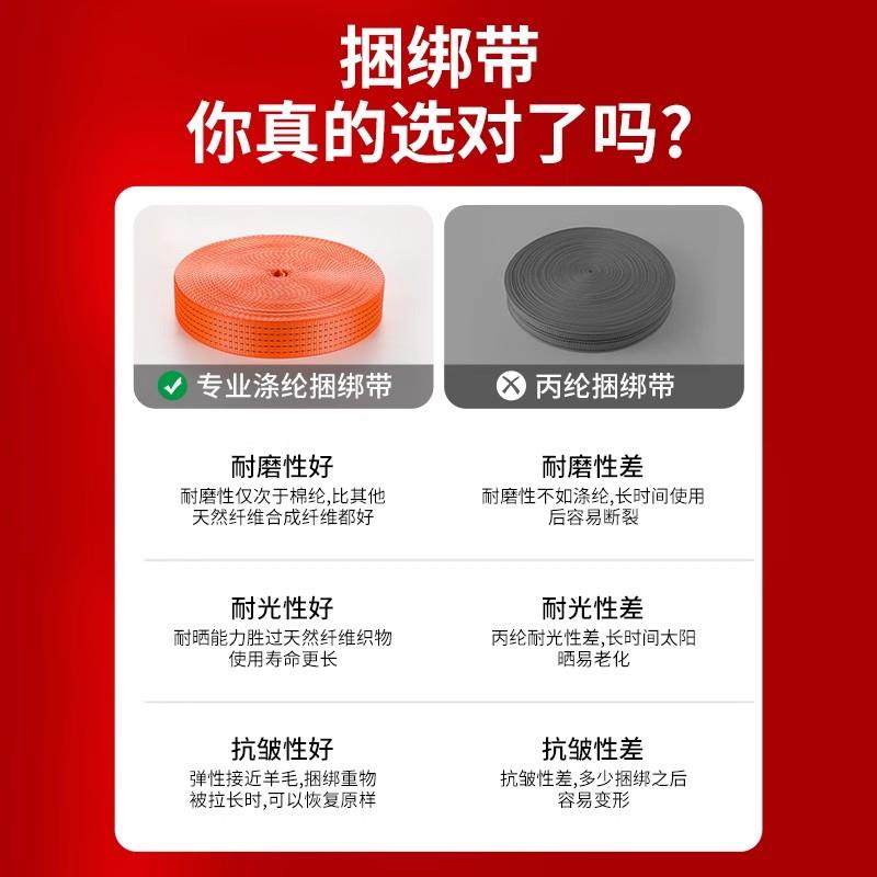货车捆带拉加厚加宽耐磨车用货561刹物绑固定扁带车绳绷带车绳拖