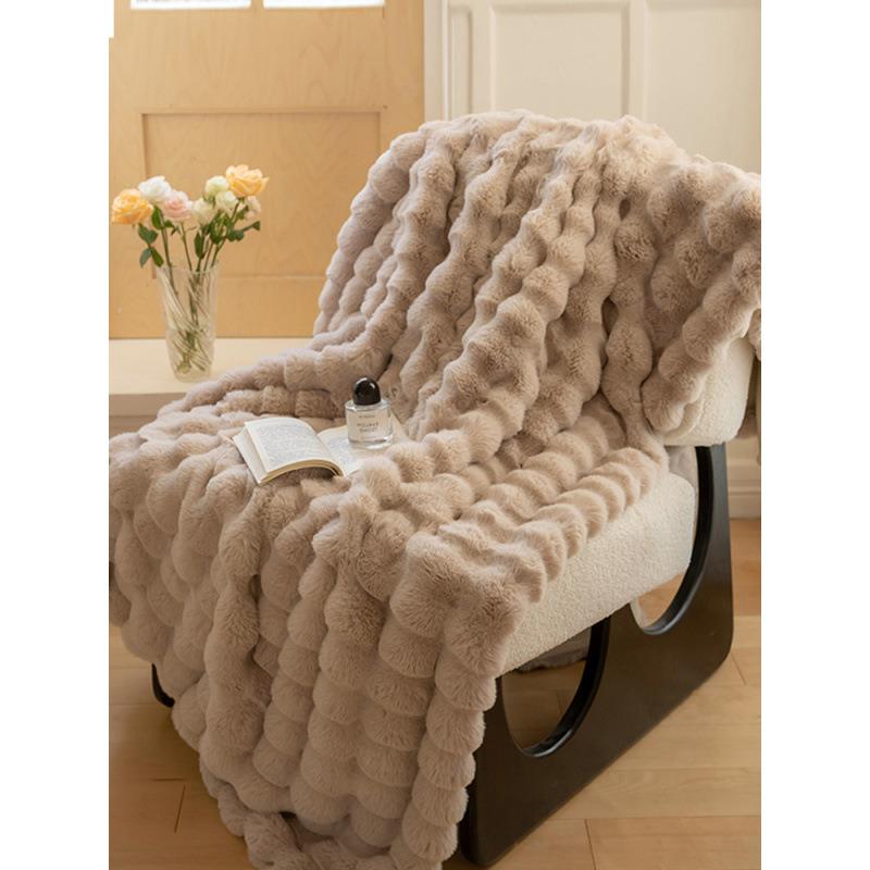 感绒沙发毯子小毯被披冬季兔加厚盖毯办公MC5XtQWG室午睡毛毯珊瑚