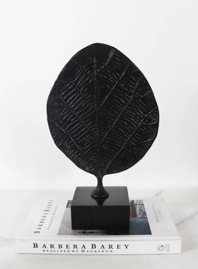 2603创意树叶子金属面摆件简客约家居软装工品电视柜桌厅隔断柜艺