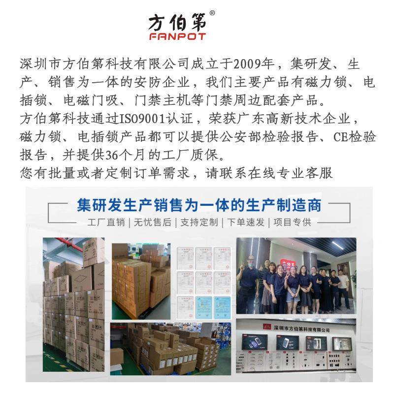 伯第1E60断电上锁常闭电锁带机械方钥匙插可选斜口单双头160E三角