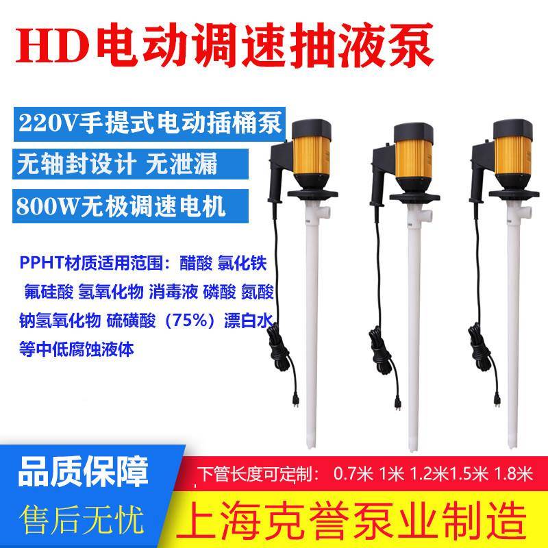 抽手提塑料P油抽泵H752D-E2-V+PHT耐腐蚀化工电动液泵调速泵插桶