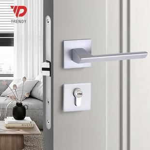 家用房门锌合金室内木门锁家手加厚静厂音Z6103分体锁现代门实心