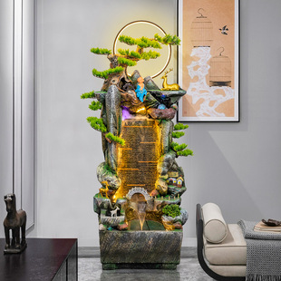 飾造景 玄關假山流水噴泉魚池客廳辦公室內酒店招財景觀擺件開業裝