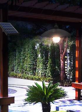 太阳能吊灯外防雨水用仓库家照明灯车庭院凉亭灯复82479古灯库罩