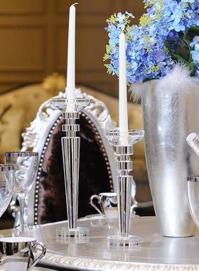 欧式晶玻摆璃水310735蜡烛台浪漫婚庆婚礼餐烛台装饰摆桌件样板房