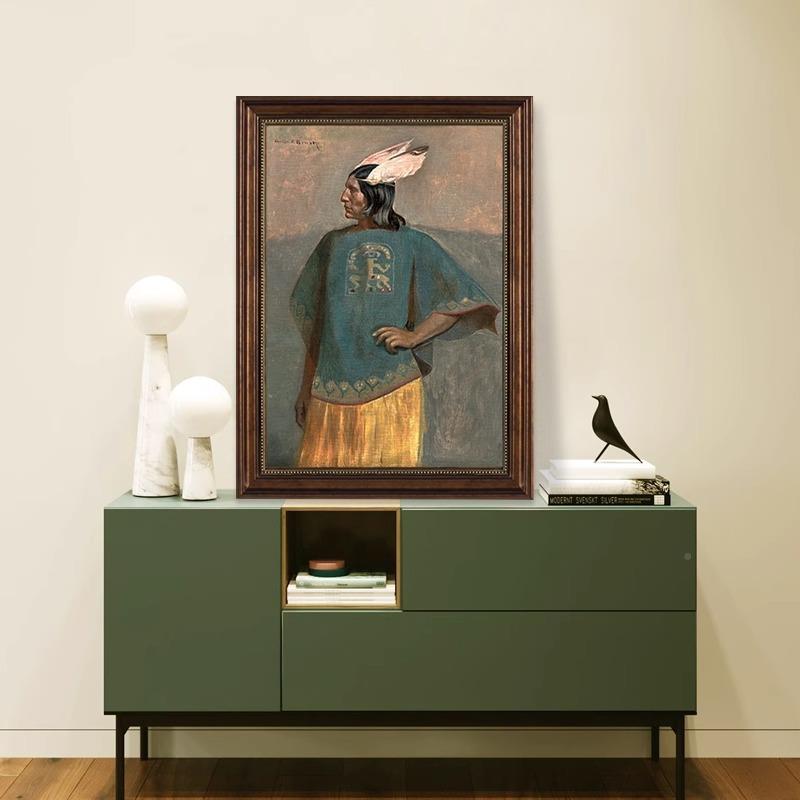 现代装饰油画世界画ZQV玄关走廊名过壁道装饰画人欧式物挂画复古