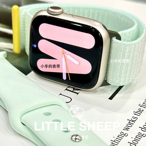 适用苹果手表S10尼龙回环运动11表带applewatch87男女生ultra表带