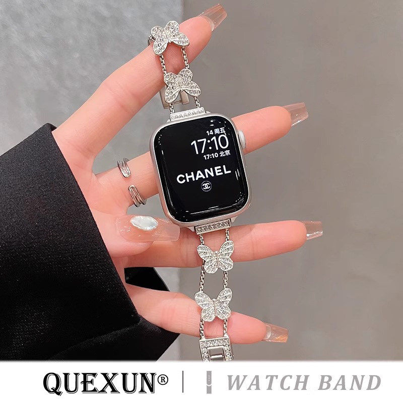 x镶钻瘦身蝴蝶适用苹果s11手表表带iwatch11新款手表带applewatch