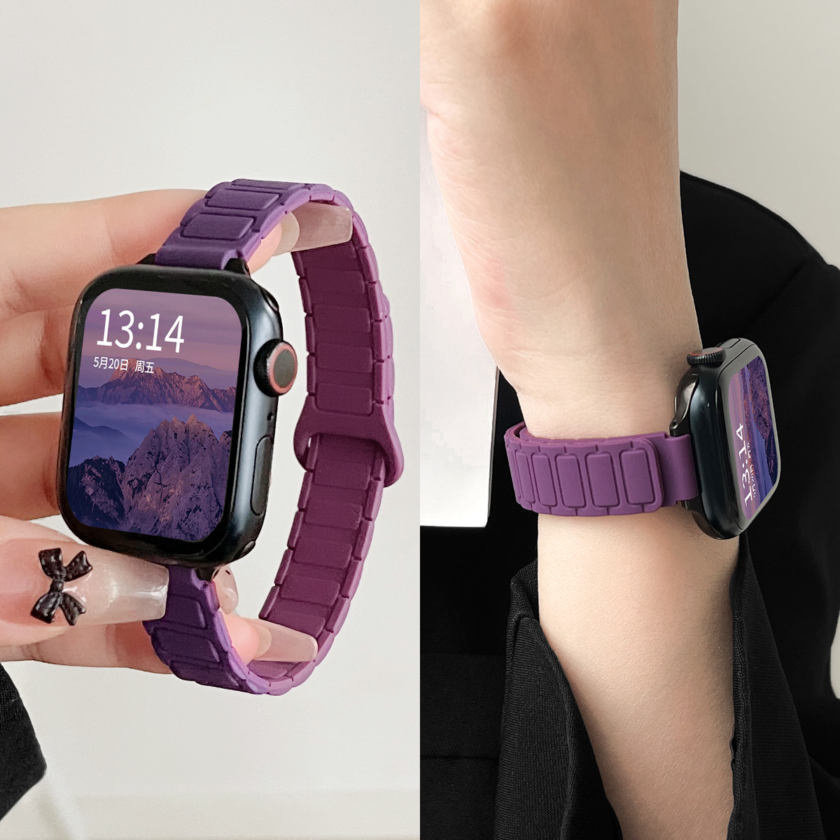 适用华为fit3手表带硅胶磁吸watchfit2手环的腕表智能运动4女款手