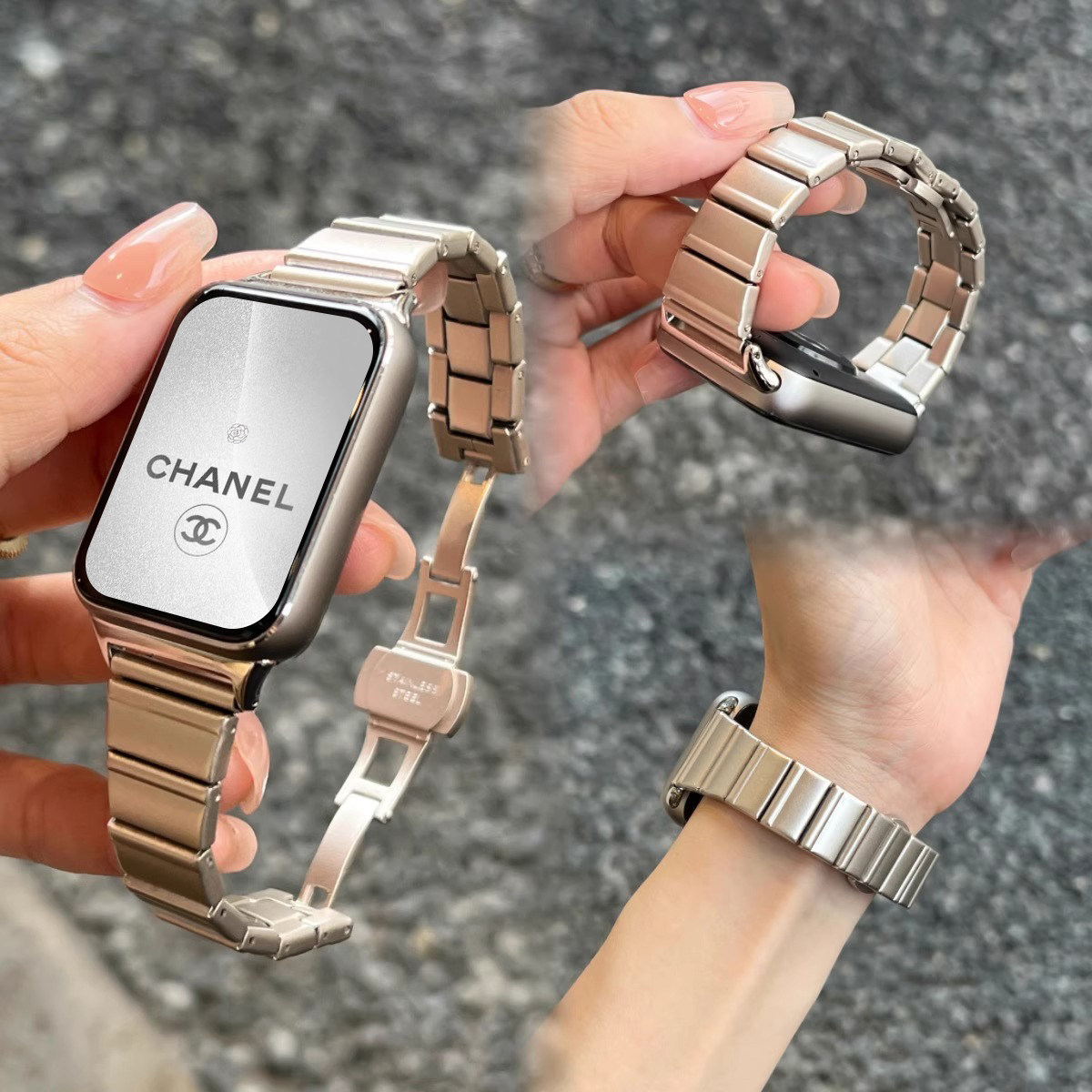 适用小米手环10pro/9pro表带一珠钢带小蛮腰款金属腕带女款Xiaomi