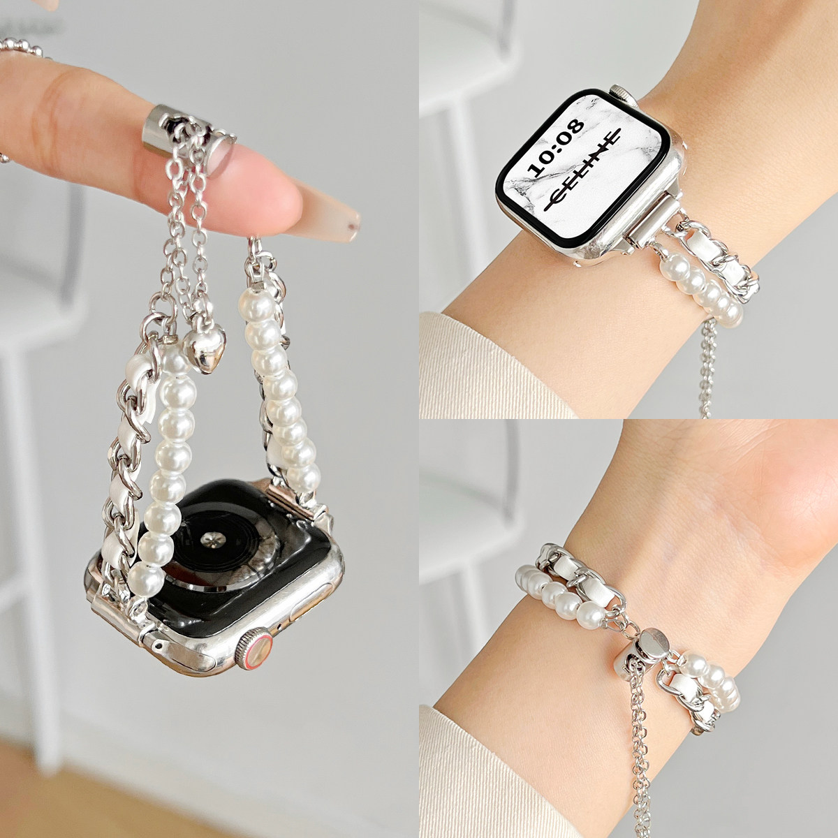 vivo WATCH GT珍珠表带 小香风金属质感手表带 品牌女款运动表带
