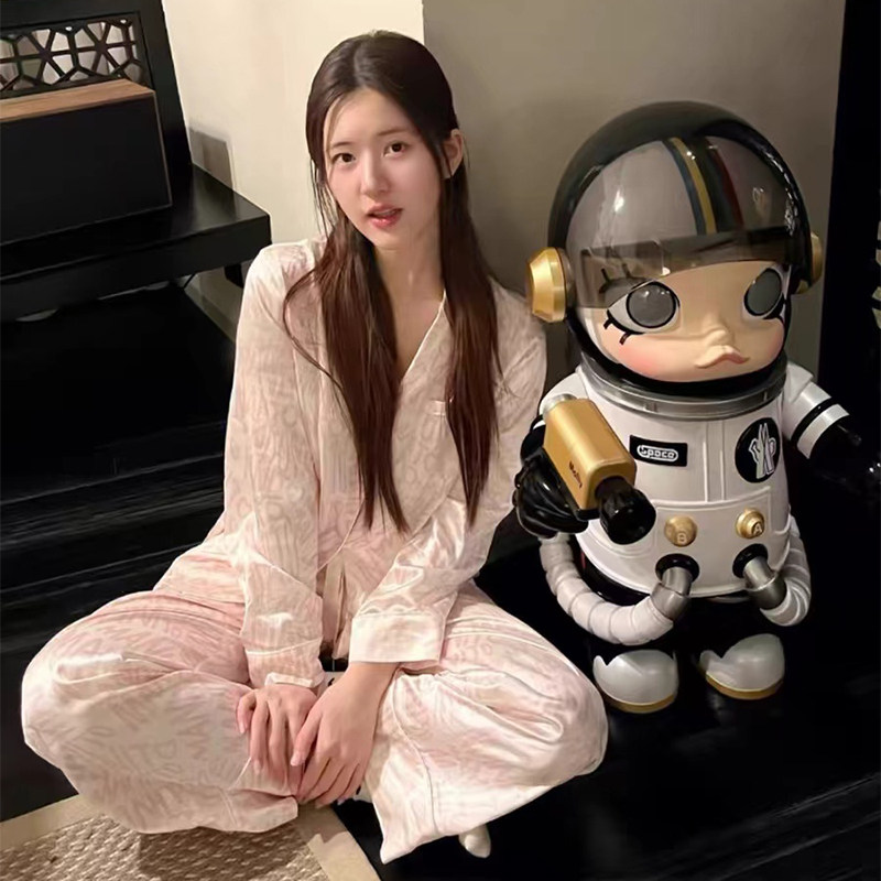 【赵露思同款】真丝睡衣女春秋季长袖长裤薄款桑蚕丝家居服套装