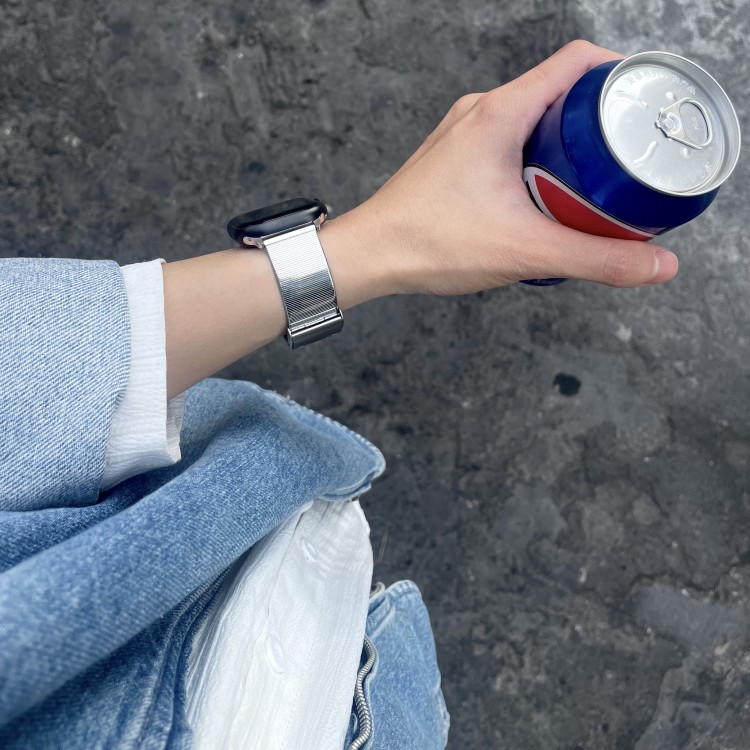 适用于iwatch苹果手表带s10高级感s11精钢男女applewatch潮人s987