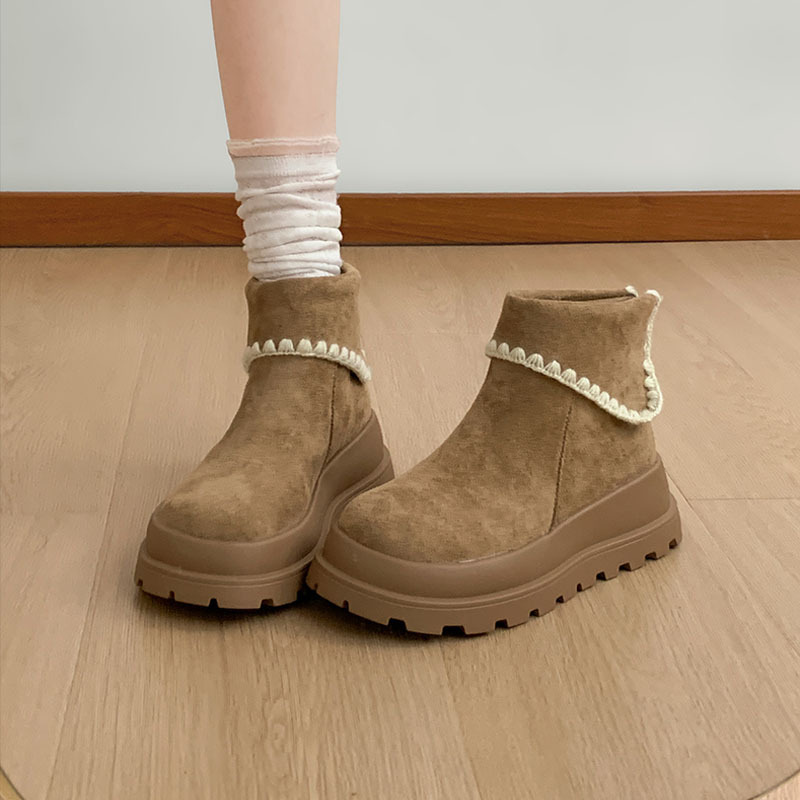 Mostarsea 时尚爆款~ 英伦风厚底马丁靴女2025新款秋冬勃肯短靴子