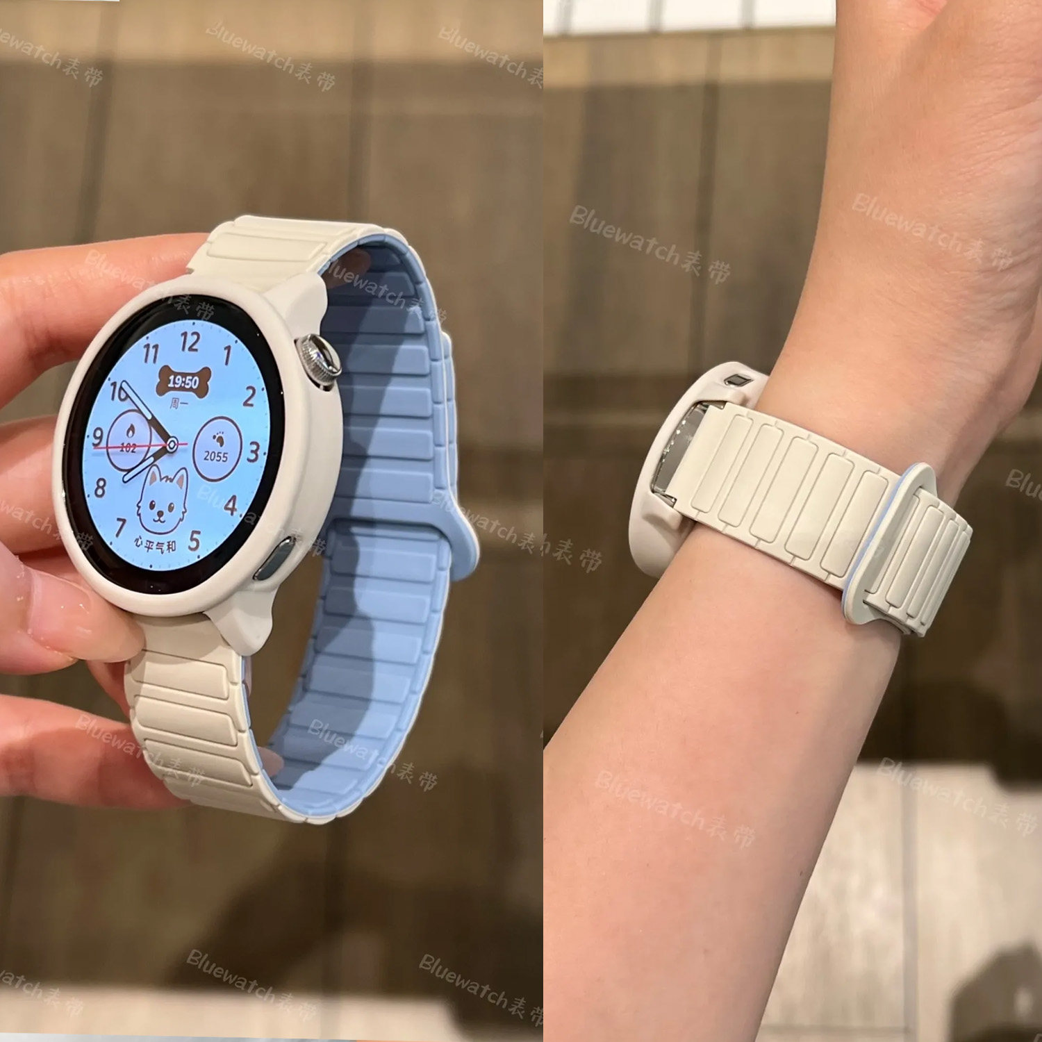 磁吸硅胶适用oppowatchX3mini表带X2mini新款华为GT654可爱小米S4