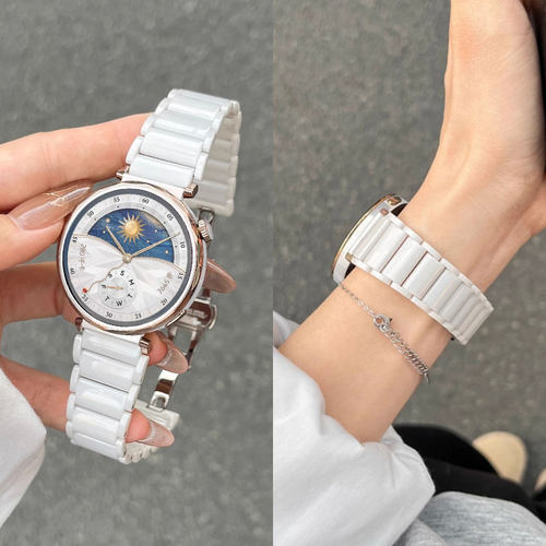 【顺丰速发】适用华为GT5pro陶瓷白gt5手表带watchgt5女士智能腕