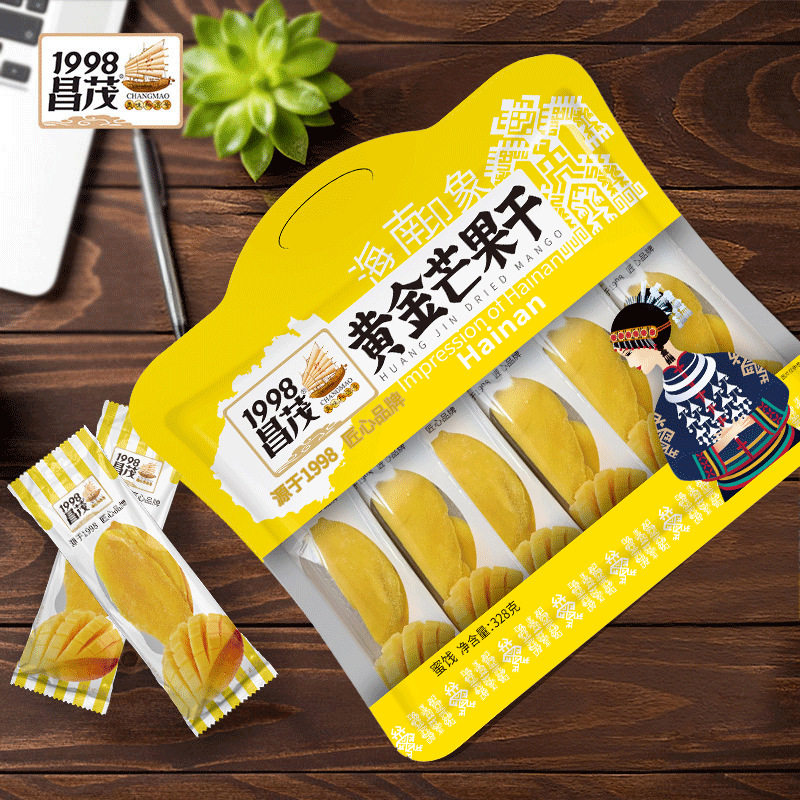 厂家直供昌茂328g芒果干独立小包装休闲零食品小吃果脯芒果片干
