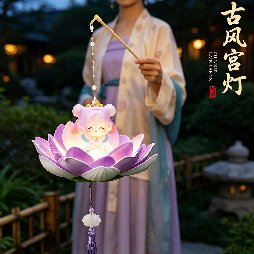 中秋节荷花灯兔子灯笼儿童创意