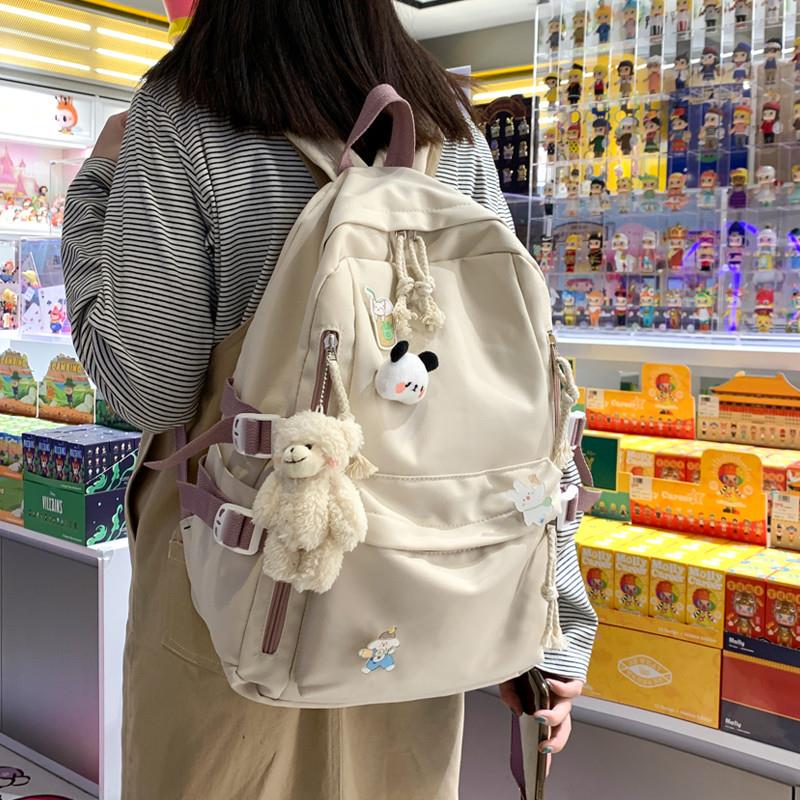 书包女大学生日系双肩包2025新款韩版大容量初中生可爱电脑揹包女