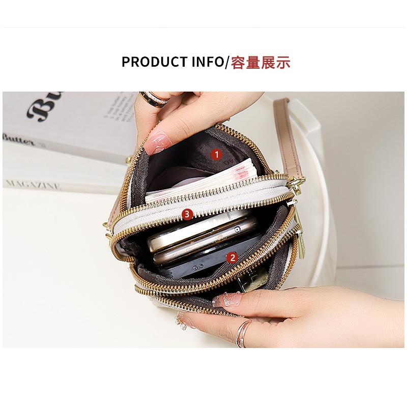 手机包女斜挎2025新款竖款多口袋手机袋妈妈包轻便超火迷你小包包