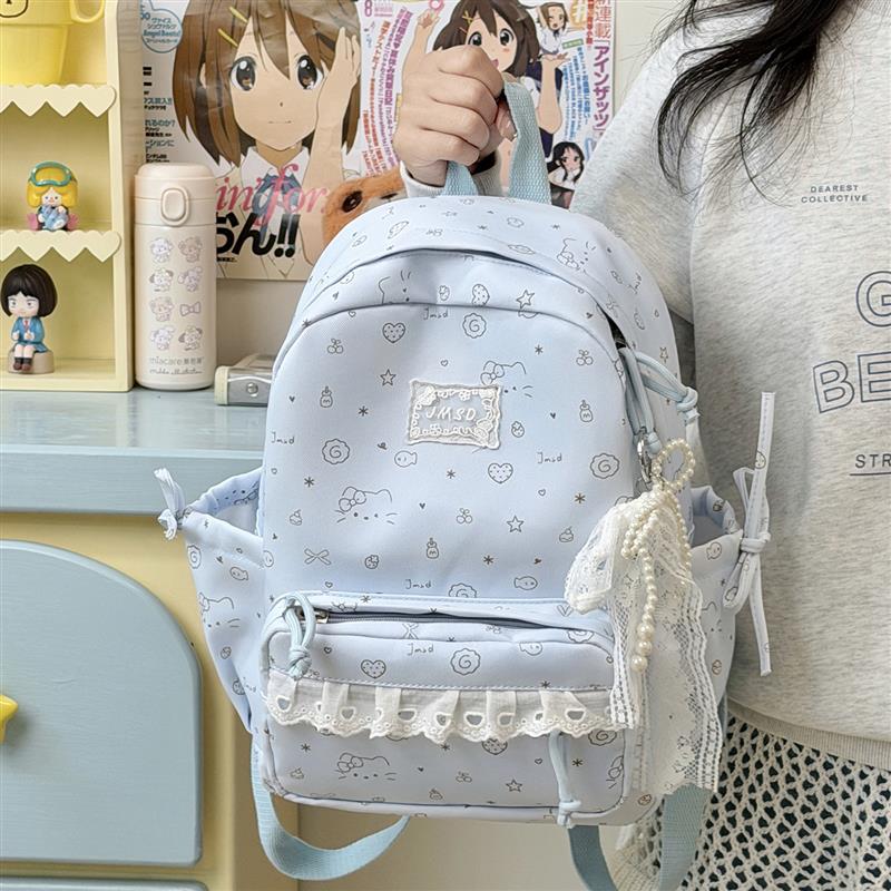 日系少女风书包初中女生ins小众可爱双肩包小学生研学旅行揹包
