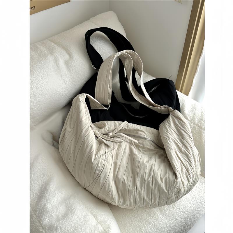 包包女2024新款秋冬慵懒风休闲百搭托特大容量红色单肩斜挎帆布包