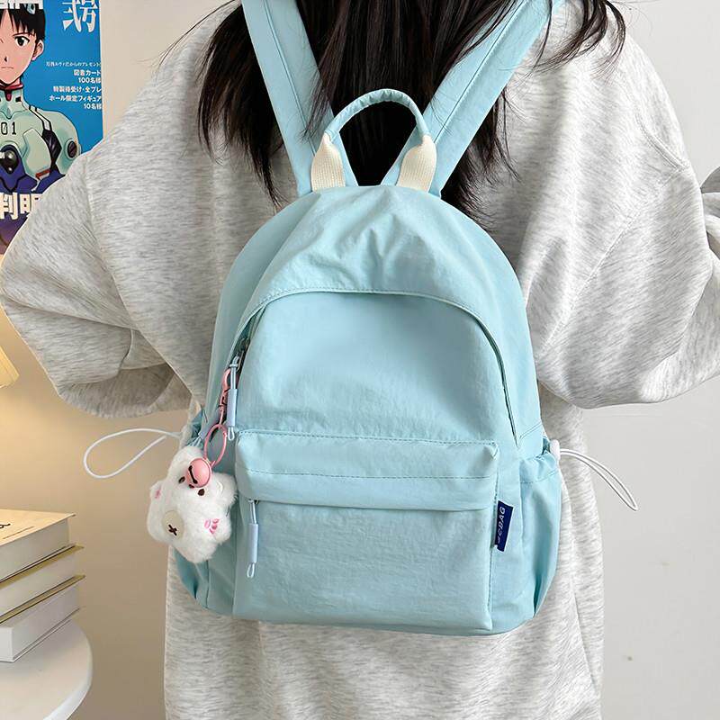 绿色双肩包小型2025新款旅游轻便高颜值背包女小书包肩包小号包包