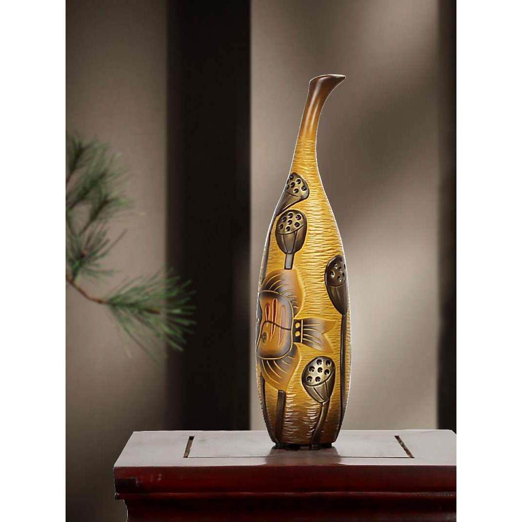 天鹅创意花瓶中式节日云南特色礼品摆件客厅家居装饰品工艺品陶瓷