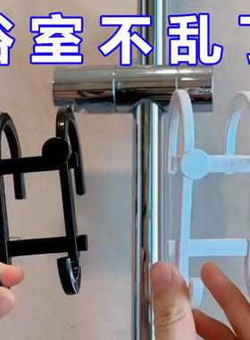 浴室收纳用具多功能挂钩手机支架鞋架免打孔滑套毛巾架挂钩