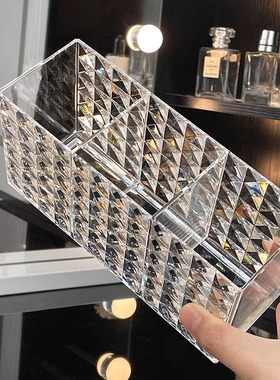 化妆刷筒卧室梳妆台口红眼影眉笔整理透明亚克力镜柜化妆品收纳盒