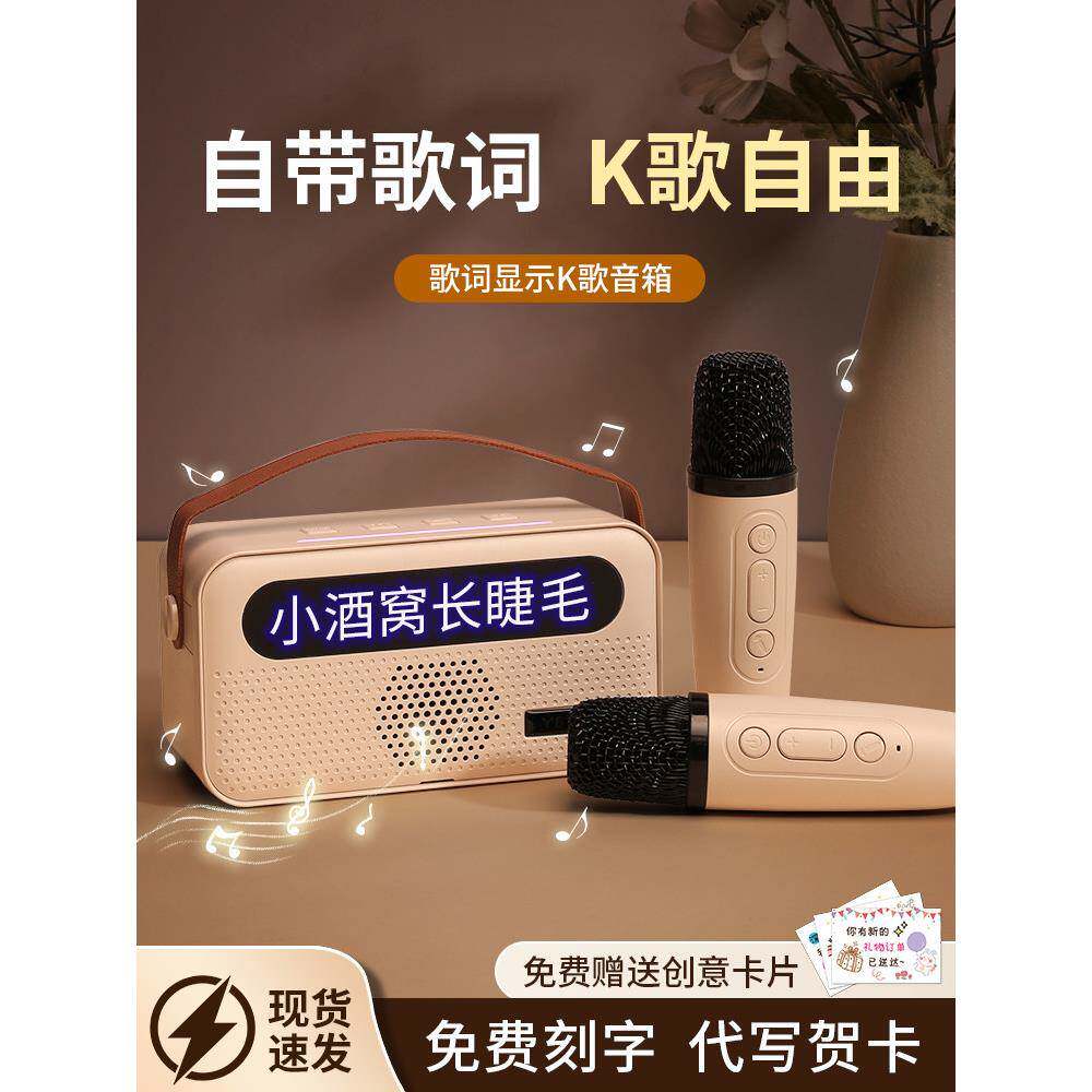 麦克风麦克风音频集成唱歌家庭卡拉ok扬声器家庭Ktv蓝牙无线儿童