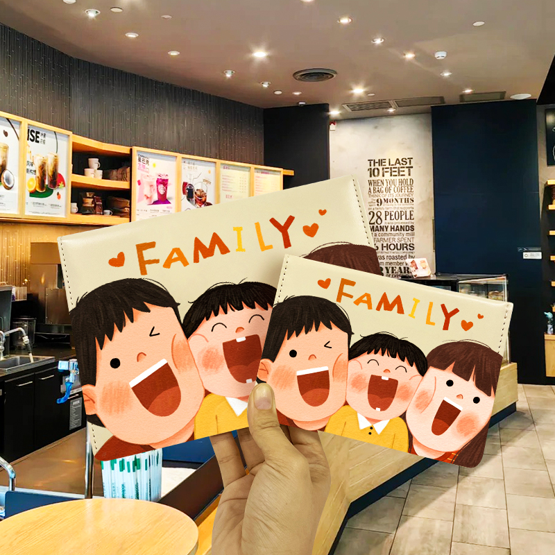 卡通证件套不粘字质感好双面可放