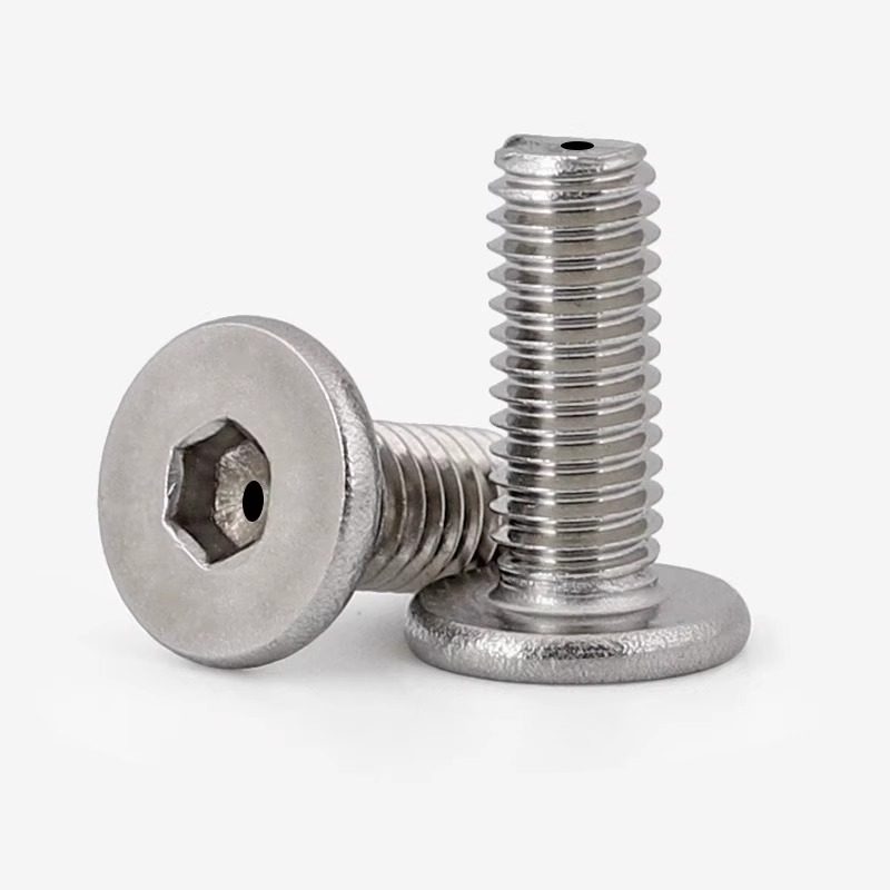 304不锈钢薄头空心内六角螺丝扁平头真空螺钉大平头螺栓M2-M12