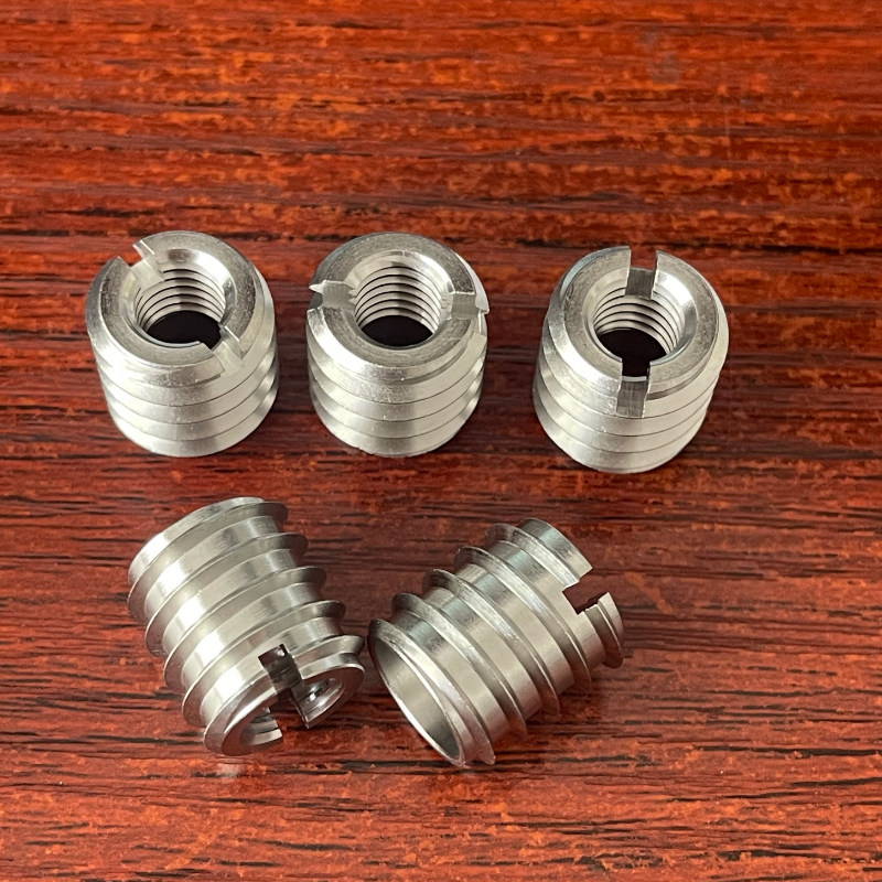 一字开槽内外牙螺套DIN7965家具木材自攻开槽螺套M3M4M6M8