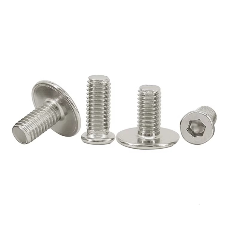 10.9级镀镍扁平头内六角螺丝CM大薄头扁头螺钉螺栓M3.5M4M5-M6
